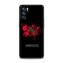 Morocco Flag Passport Phone Case For Oppo Find X5 Pro Reno7 SE Reno6 Z 5G A54 A53 A52 A9 2020 A95 A16 A76 A74 A12 Silicone Cover Oppo A54 red