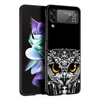 Fashion Animals Horse Deer Giant Panda Phone Case for Samsung Galaxy Z Flip 3 4 5 Black Folding Mobile Shell Hard Protect Cover Samsung Z Flip 3 gray