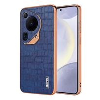 Leather Case for Huawei Pura 70 Ultra Case Plating Bumper Full Protected Back Cover for Huawei P50 P60 Pro Pura 70 Pro Plus Case P60 mėlyna
