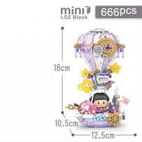 Loz Mini Sakura Karšto oro baliono blokeliai Kūrybingas apšvietimas Surinkimo modelis Žaislas Ornamentai Draugai Vaikai Be dėžutės white