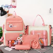 Wear-resistant Air Cushion Strap Large-capacity 5-piece Children's Backpack 31x13x43cm juoda