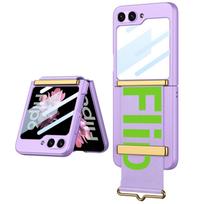 With Wrist Strap Small Screen Protector Ultra Thine Hard PC Phone Cover for Samsung Galaxy Z Flip 6 Case For Galaxy Z Flip 6 violetinė