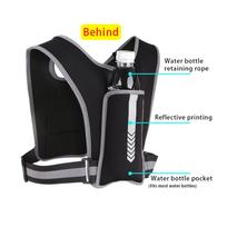 Water Bottle Knapsack Lightweight Mobile Phone Holder with Headphone Holes Adjustable for Jogging Fitness for Climbing Hiking CHINA black