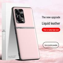 Redmi Note 12 Pro+ Liquid Leather Protective Case - Anti-Fall, One-Piece Design Redmi Note 12 Pro+ vyšnių rožinė spalva