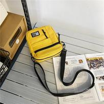 Vyrų, moterų, drobinis studentų krepšys ant peties. Gatvės mažasis pasiuntinių krepšys studentų korėjiečių Harajuku Unisex Crossbody Bags Telefono piniginės geltona