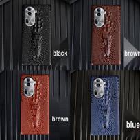 Genuine Leather Half-Cover Case for OPPO Reno5 Pro+: Cowhide Dragon Pattern, Ultimate Protection. Reno11 Pro juoda