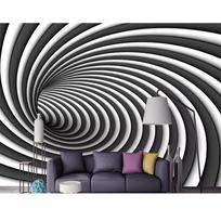 Tapetai Nordic Minimalistinis Juoda Balta Stereo Tunelis Sieninė tapyba TV Foninė Sieninė Svetainė Miegamasis 3D Tapetai 200 cm(W) x 140 cm(H) gray