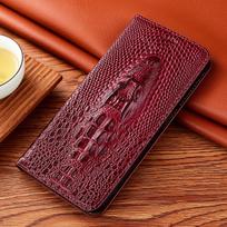 ZTE Axon 50 Ultra Supreme Edition Leather Flip Case for Axon 41 and 30 Pro ZTE Axon 40 Pro vyno raudonos spalvos
