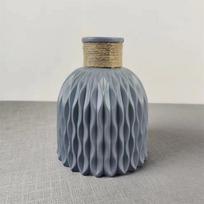 Modern Flower Vase Imitation Ceramic Flower Pot Decoration Home Plastic Vase Flower Arrangement Nordic Style Home Decoration gray