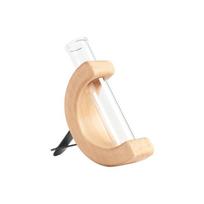 Test Tube Solid Wood Vase Mini Bonsai Vase Plant Floral Container Plant Breeding Station Mini Glass Car Flower Vase Car Decor