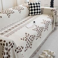 Line Pattern Sofa Towel, Living Room 1/2/3 Seater Sofa Cover, Sofa Cover Protector Full Cover One Piece Tassel Edge Decoration 180x130cm