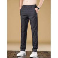 Spring And Summer Casual Pants For Men, Business Casual Classic Simple Straight Leg Pants For Men, Mid Waist Comfortable Long Pants For Men 28 juoda