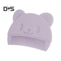 Cartoon Bear Baby Comb Nešiojami plonų dantų lopšio skrybėlės pašalinimas Ergonomiškas maistinis plastikinis kūdikių naujagimių berniukų mergaičių galvos odos šepetėlis violetinė