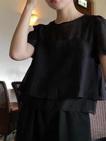 Harajuku Blue Fashion Design Chiffon Shirt Office Women Korean Chic Short Fake Two Piece Tops Summer Patchwork Sweet Tops Sets New S juoda