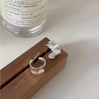 S925 Irregular Wide Surface C- Type Sterling Silver Earrings sidabras