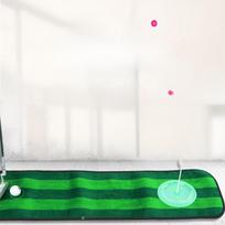 Golf Putting Mat Practice with Hole Cup Flag Training Equipment for Home white