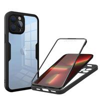360 viso korpuso dėklas, skirtas iPhone 15 14 Pro Max 13 12 Pro 11 XS 7 8 Plus dvipusis permatomas dangtelis minkštas telefono dėklas for iphone 7 juoda