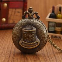 Antikvarinis Steampunk Kišeninis Laikrodis Bronzinis Pragaro Varpas Raštas Kvarcinis Kišeninis Laikrodis Vėrinys Pakabukas FOB Grandinėlė Laikrodis Idealus Pasirinkimas Dovanoms Vyrams Moterims
