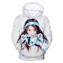 2024 K-pop singer IU hoodie 3D long-sleeved sweatshirt men/womens casual streetwear hooded unisex Lee Ji-eun pullover kids coat 8XL blue