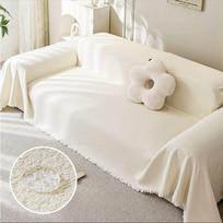 Teddy Velvet Waterproof Sofa Cover Cloth for All Seasons French Simple High-end Sofa Cushion Cover All-inclusive Sofa Towel 90*90cm white