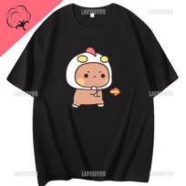 Kawaii Bubu Dudu Tshirt for Girl Cartoon Panda Bear Tee Women Clothing Unisex Summer Casual Tshirt Thirt Shirt Femme Cotton Tops L