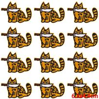 10Pcs/Lot Knife Cat Patch Embroidered Patches For Clothing Thermoadhesive Patches On Clothes Animal Embroidery Iron On Patch Sew