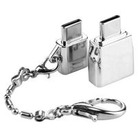 Micro USB moteriškas į USB-C / Type-C vyriškas + USB 2.0 moteriškas į USB-C / Type-C vyriškas metalinis adapteris