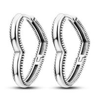 Trend New Purple Pave U Shape Hoop Earring With Zircon Silver Color Luxury Earrings for Women Girl Female Jewelry Accessori