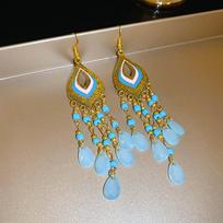GemChic Women's New Vintage Water Drop Crystal Fringe Earrings Ethnic Fashion Hook Earrings Birthday Christmas Jewelry Gift brown