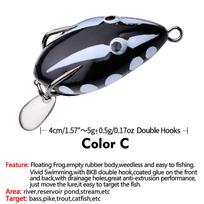 Umpan Katak 4Cm/5.6G Soft Frog Fishing Lure Mini Soft Lure Double Hooks Top Water Ray Frog Artificial Bait as the picture