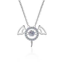Tikras moissanite karoliai Briliantinis deimantinis šikšnosparnis Evil Devil pakabukas karoliai moterims vyrams, jubiliejaus dovanoms, puikūs papuošalai 45cm
