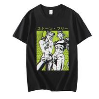 Anime Jojo Bizarre Adventure Stone Ocean Print T Shirt Unisex Unisex Fashion Tee Shirt Harajuku Unisexga Streetwear Unisex Oversized T-shirt 4XL black