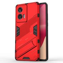 Skirta Motorola Edge 50 Fusion Punk Armor Smūgiams atsparus Bamperis Tvirtas Gumuotas PC Pritaikytas Dėklas su Stovu Laikiklis Dangtelis Edge 50 Fusion raudona