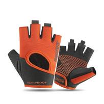 Breathable Half Finger Gym Dumbbells Gloves Men Women Bodybuilding Crossfit Exercise Sports Gloves for Cycling Bicycle Anti Slip M red