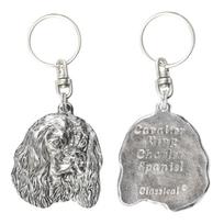 Cavalier King Charles Spaniel - Silver-plated pendant with a dog in a decorative box, handbag decoration, backpack pendant by Art-Dog brand sidabras