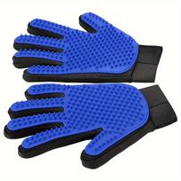 2PCS/1Pair Dog Pet Grooming Glove TPE Dogs Cats Brush Comb Remove Hair Gloves Dogs Bath Cleaning Supplies Animal Massage Combs mėlyna