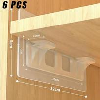 6/12pcs Wardrobe Divider Brackets Non-Marking Sticky Kitchen Cabinet Divider Brackets Anti-Side Slip Layer Support Brackets 6PCS