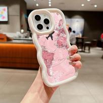 N90 Maps art design Macaron Wavy Edge Phone Cases for iPhone 16 Pro Max Samsung S24 Plus S23 Ultra A35 A55 Xiaomi Redmi Note 13 Honor Shockproof Cover for iPhone 16 Plus