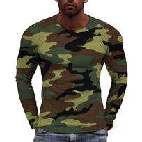 „European Camouflage Picture“ Vyriški marškinėliai ilgomis rankovėmis, laisvalaikio marginti marškinėliai „Hip-hop“ asmenybė, apvalia kaklą, greitai džiūstantys marškinėliai 6XL black