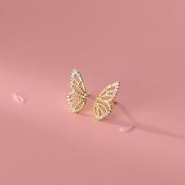 Woozu European Simple Butterfly Pave Zircon Stud Earrings For Women Fashion Sweet Wedding Exquisite 925 Sterling Silver Jewelry auksas