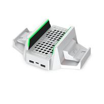 Žaidimų konsolės aušinimo stovas su dvigubais ventiliatoriais, 4 reguliuojami greičiai, išmanusis lustų valdymas, USB prievado maitinimo šaltinis, dviguba įkrovimo stotis, skirta Xbox Series S Package:16.3*7*25cm balta