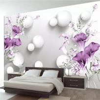Tapetai Rankų darbo Violetinė Kalija 3D Freskos Gražus Gaivus Fonas Sieniniai Popieriai Namų Dekoras Tapetai 200 cm(W) x 140 cm(H) white