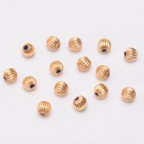 100pcs Non-Fading 24K Vacuum Gold Beads, Pumpkin Beads, Loose Beads, Diy Handmade Bracelets, Accessories, Accessories Beads. 4mm beige