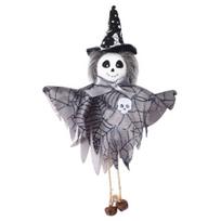 Halloween Doll Pumpkin Witch Skull Spider Web Cloak Long Legged Handmade Spooky Ghost Festival Holiday Decoration Pendant Party Supplies Gift violetinė