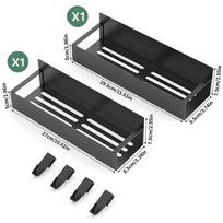 Magnetinis prieskonių stovas-organizatorius, skirtas laikyti ant šaldytuvo ir orkaitės, šaldytuvo organizatoriai ir lentyna 4pcs black