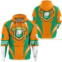 3D Printed Africa Map Flag Hoodies For Men National Emblem Tracksuit Animal Elephant Graphic Sweatshirts Casual Loose Pullovers XS