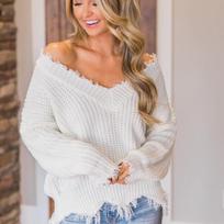 Autumn Irregular Tassel Plus Size Knitted Sweater Women Winter Fashion V Neck Vintage Pullover Sweaters Ladies Long Sleeve Loose Casual Jumpers 25104 S balta