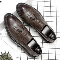 British Overalls Men'S Shoes One-Pedal Lazy Shoes Fashionable Fringed Leather Shoes Model 9788-A 39 ruda