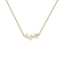 New petal zircon necklace female Joker high sense exquisite pendant niche design sense super fairy titanium clavicle chain. auksas