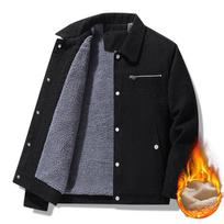 Rudeninis paltas Kordurojaus švarkas Vyriškas Žieminis Tėčio Brandus Temperamentas Darbinis Kasdienis Atvartas Pliušinis Švarkas M juoda
